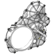 Carcaça de motor em alumínio direita com parafusos de titânio Motocorse Ducati Panigale V4/S/R (18-24) 