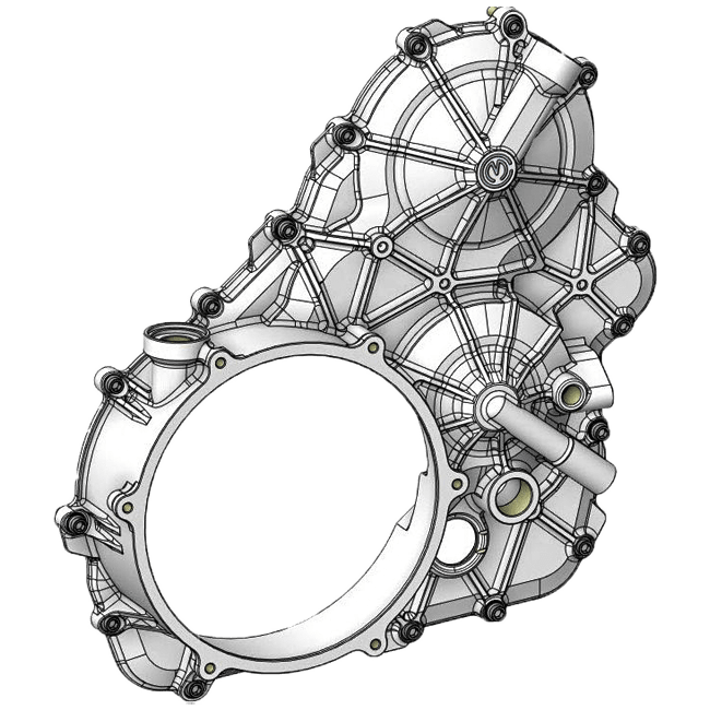 Carcassa de motor em alumínio direita com parafusos de titânio Motocorse Ducati Panigale V4/S (25-26) 