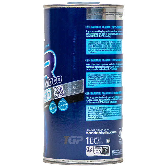 Bardahl 15W50 Plasma LXR - 1 Litro de Óleo Premium 