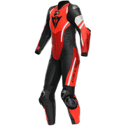 Dainese Misano 3 Lady D-AIR® Macacão de Couro – Macacão de Corrida com Airbag Perfurado | Mulheres | Vermelho 