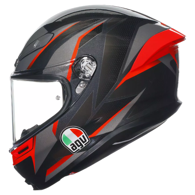 Capacete AGV K6 S Slashcut Preto/Cinza/Vermelho | 2118395001014 