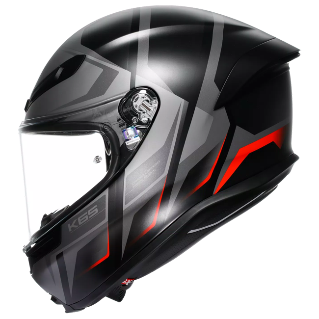 Capacete AGV K6 S Karve Matte Preto/Cinza/Vermelho | 2118395001024 