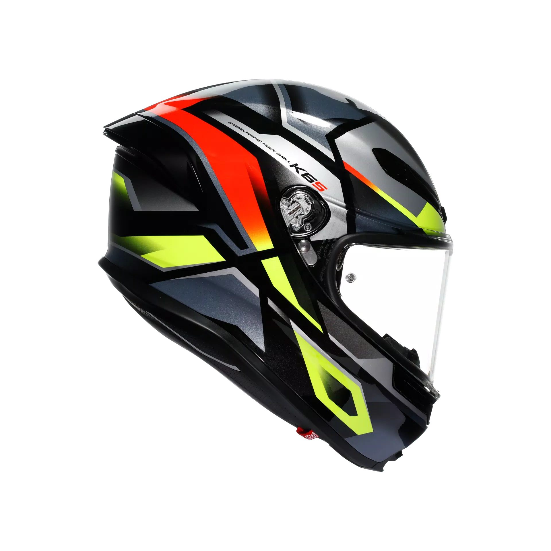 AGV K6 S Capacete Erazer Preto/Vermelho/Amarelo Fluorescente | 2118395001026 