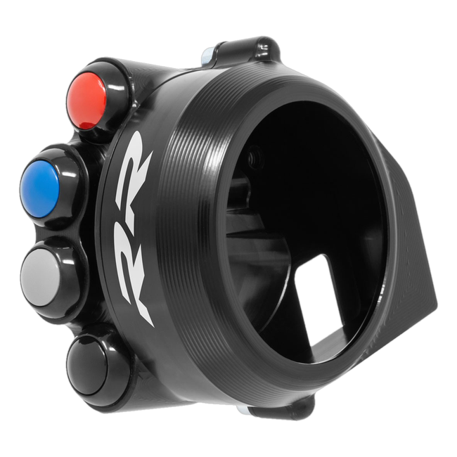 Gasgriffgehäuse mit integriertem Lenkerschalter JetPrime BMW S 1000 RR (19-26) JP CO BM038RR – mit RR-Schriftzug