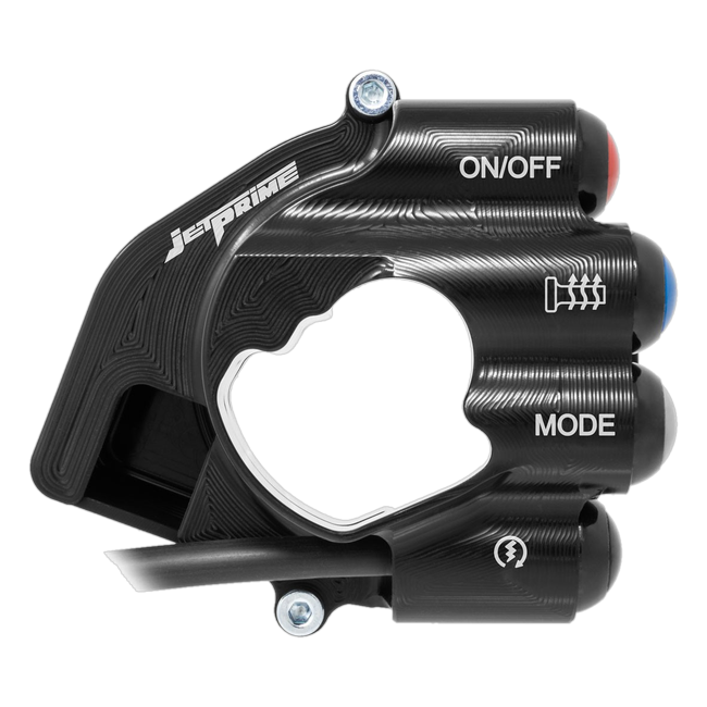 Gasgriffgehäuse mit integriertem Lenkerschalter JetPrime BMW S 1000 RR (19-26) JP CO BM038RR – mit RR-Schriftzug