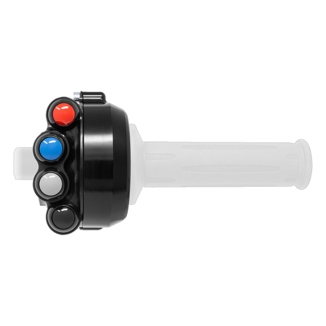Gasgriffgehäuse mit integriertem Lenkerschalter JetPrime BMW S 1000 RR (19-26) JP CO BM038RR – mit RR-Schriftzug