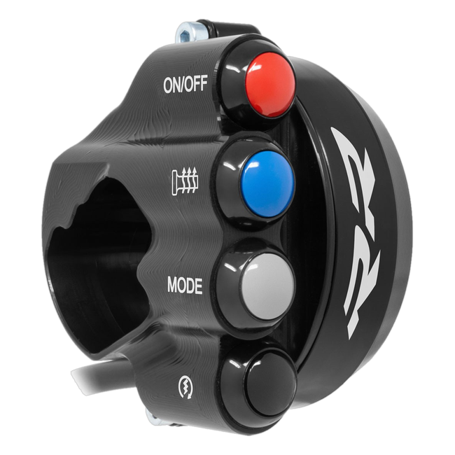 Gasgriffgehäuse mit integriertem Lenkerschalter JetPrime BMW S 1000 RR (19-26) JP CO BM038RR – mit RR-Schriftzug