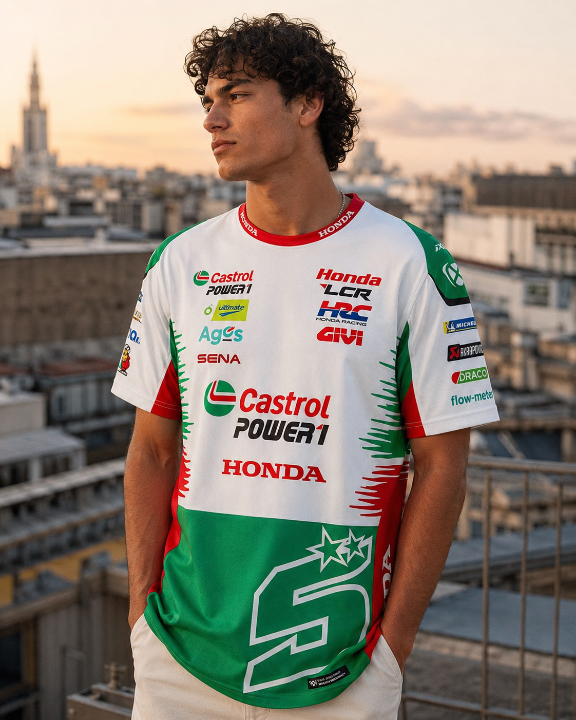 LCR Honda Racing Team Réplica T-Shirt Homem Johann Zarco #5 2026 IXON 