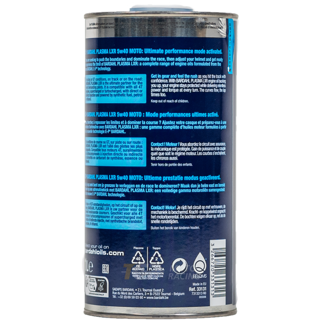 Bardahl 5W40 Plasma LXR - 1 Litro de Óleo Premium 