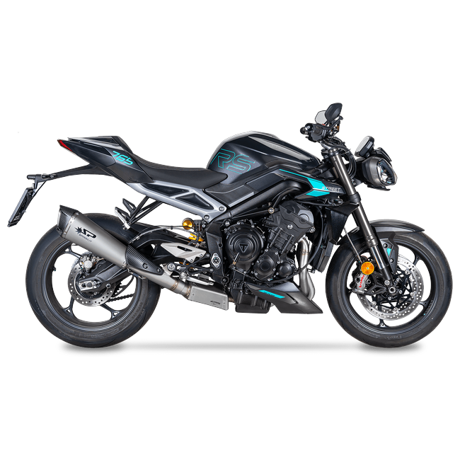 Spark Exhaust Komplettanlage Konix Evo Euro5+ Lateral Black Ceramic Triumph Street Triple 765 R/RS (23-26) GTR8826BOM