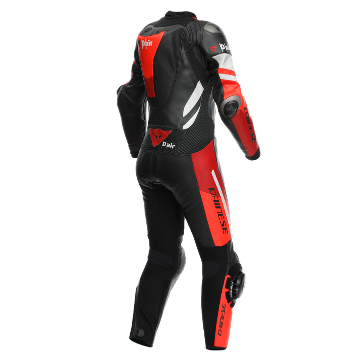 Dainese Misano 3 Lady D-AIR® Macacão de Couro – Macacão de Corrida com Airbag Perfurado | Mulheres | Vermelho 