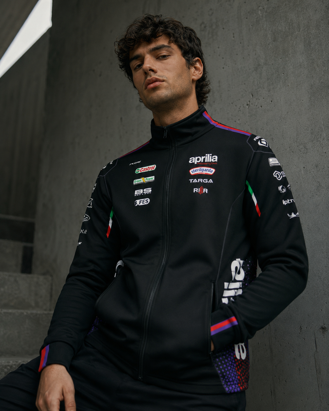 Aprilia Racing Team casaco com fecho Zip em sweat réplica 2026 para homem IXON 