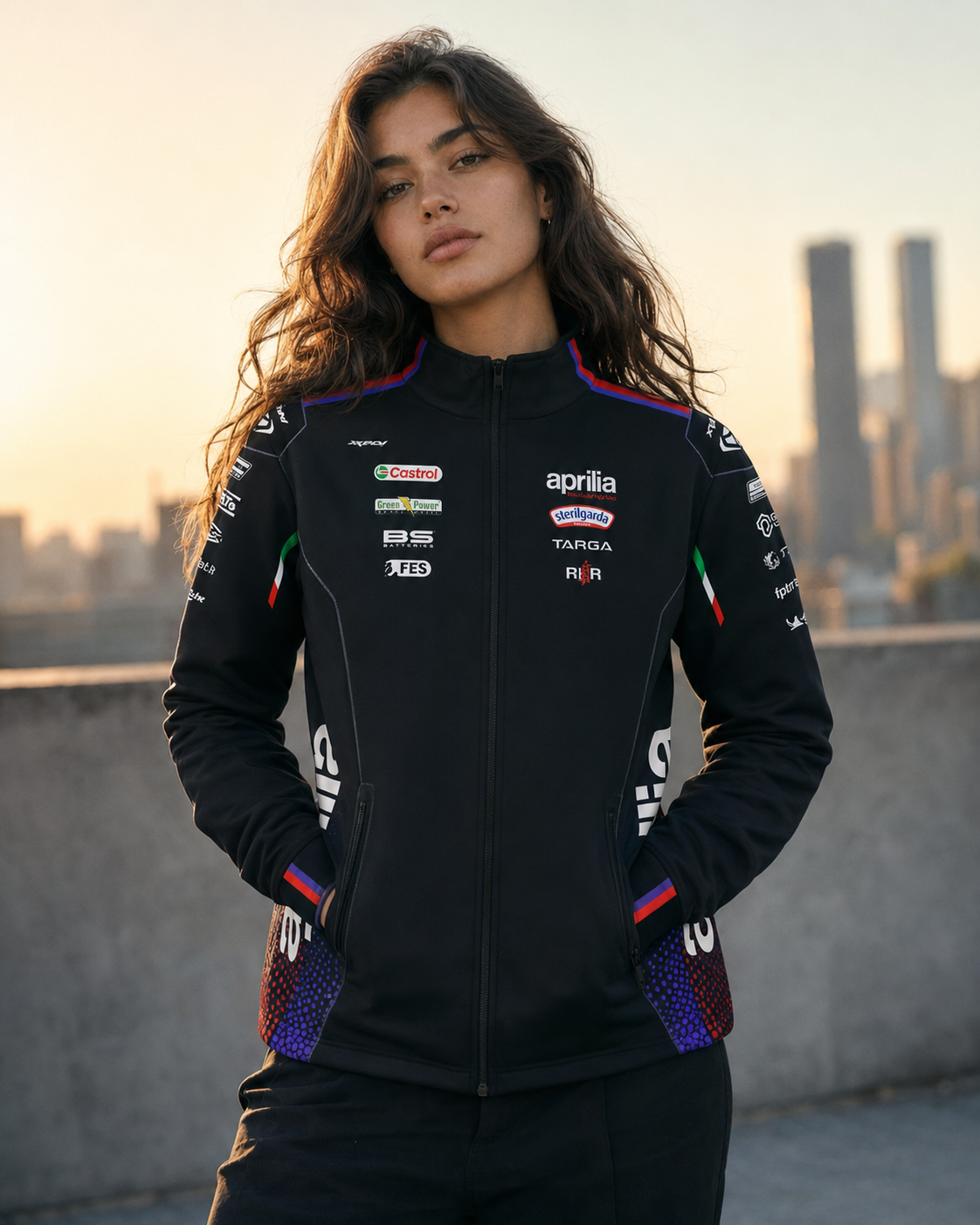 Aprilia Racing Team casaco com fecho Zip em sweat réplica 2026 para homem IXON 