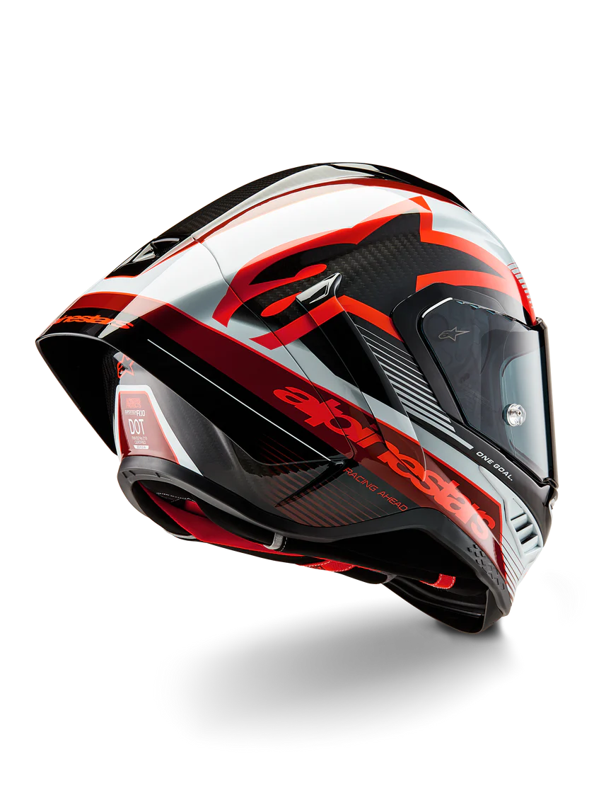 Capacete Alpinestars Supertech R10 Team Carbon Carb Vermelho Branco Brilhante 8200224-1352 
