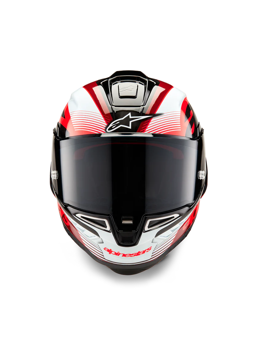 Capacete Alpinestars Supertech R10 Team Carbon Carb Vermelho Branco Brilhante 8200224-1352 