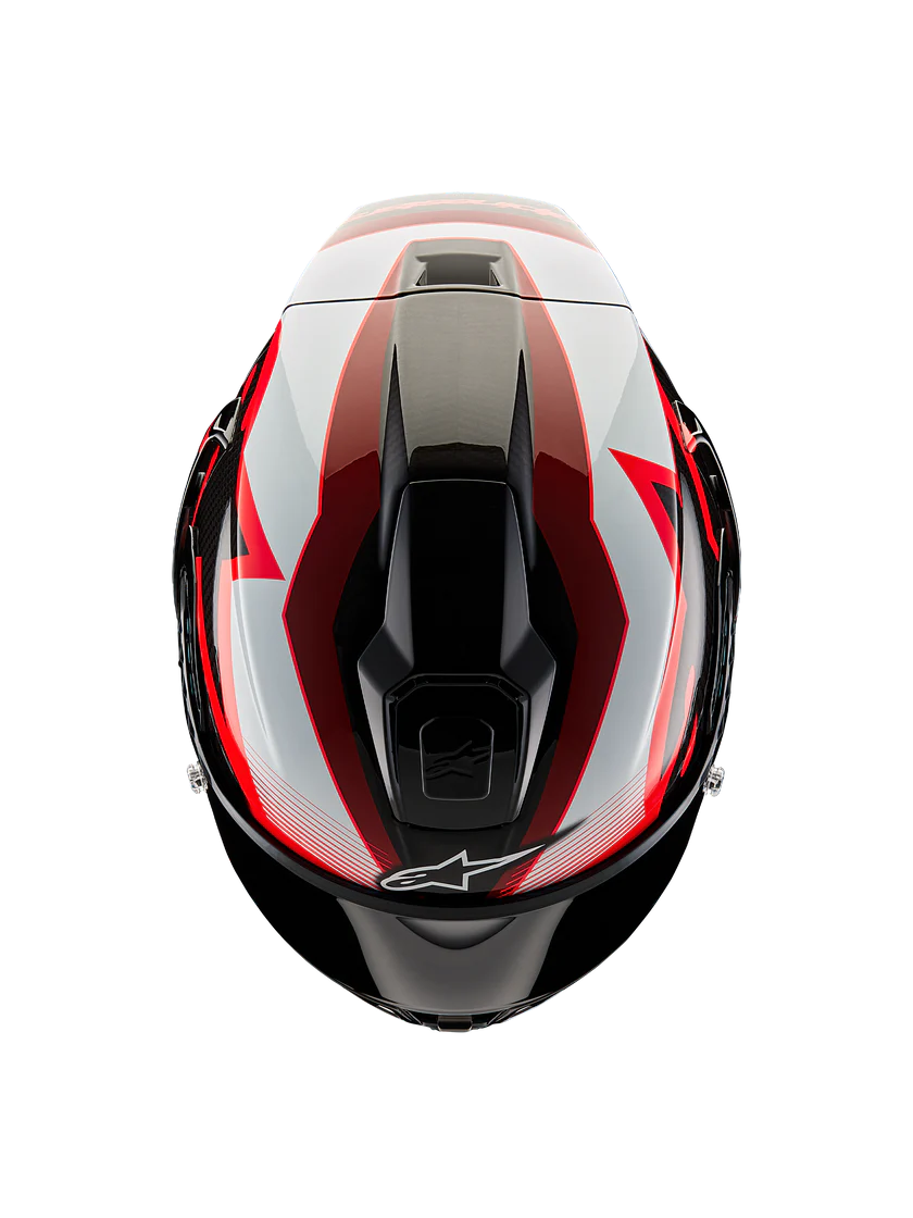Capacete Alpinestars Supertech R10 Team Carbon Carb Vermelho Branco Brilhante 8200224-1352 