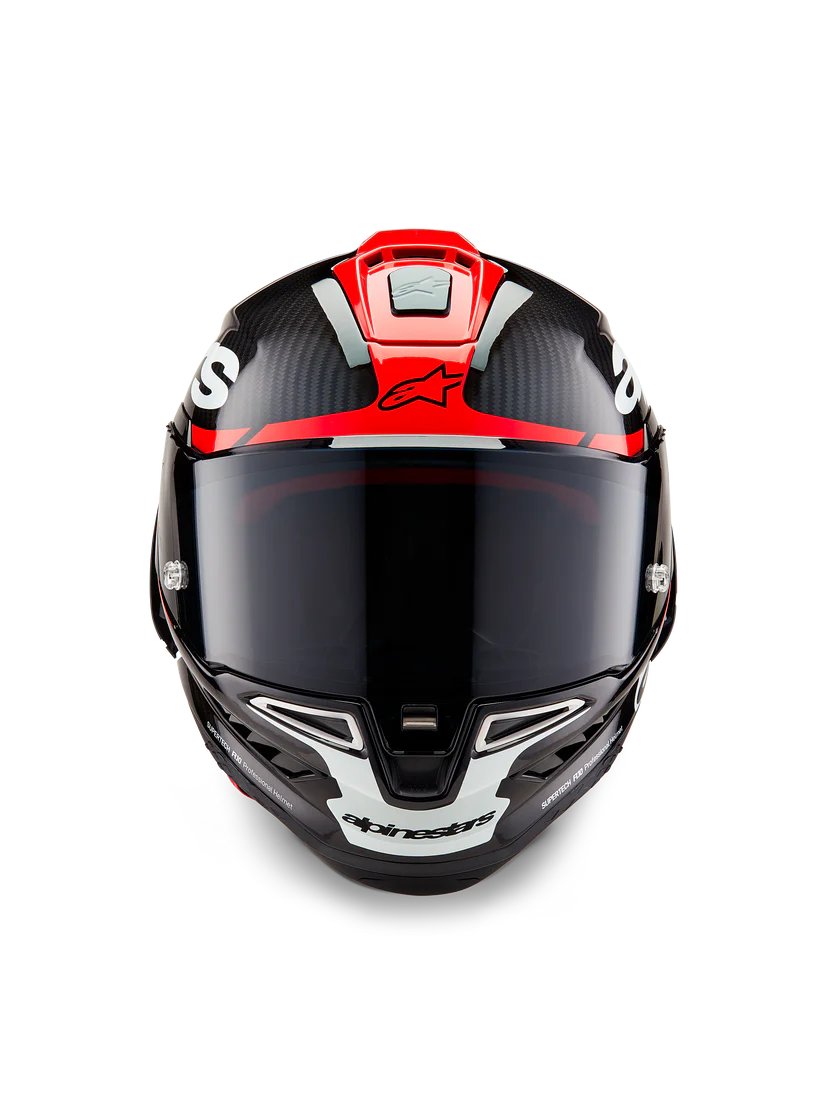 Alpinestars Supertech R10 Element Capacete Carbono Carb Brilhante Vermelho Branco 8200324-1363 