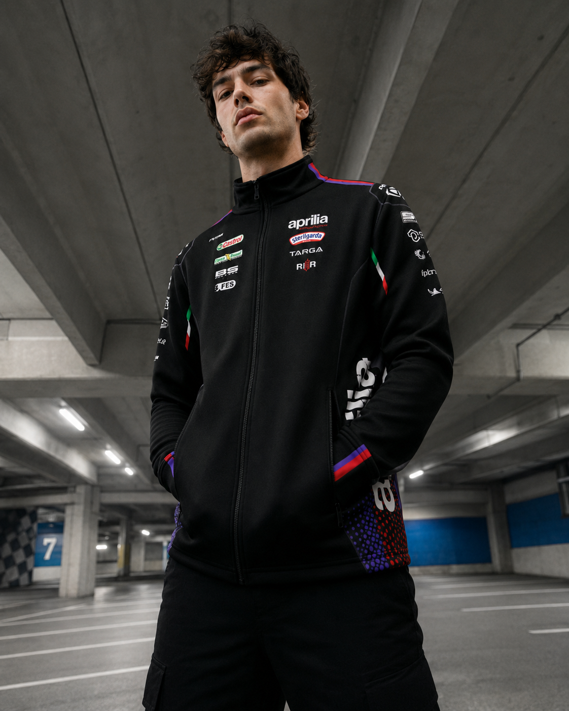 Aprilia Racing Team casaco com fecho Zip em sweat réplica 2026 para homem IXON 