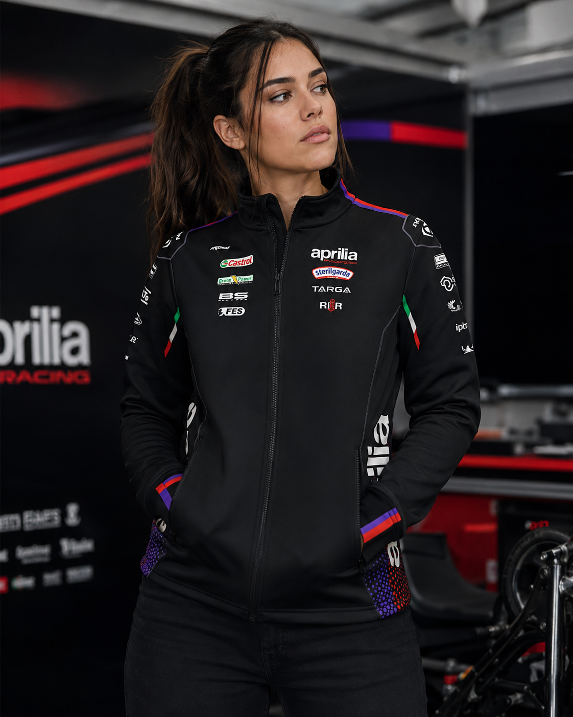 Aprilia Racing Team casaco com fecho Zip em sweat réplica 2026 para homem IXON 