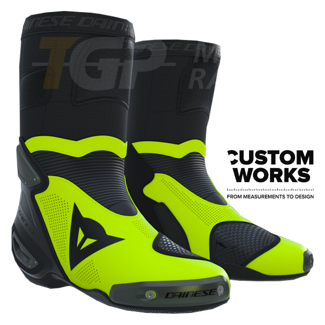 Botas de Moto de Corrida e Estrada Dainese Axial 2 Air | Homem | Preto / Amarelo Fluor | Custom Works 