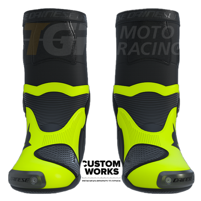 Botas de Moto de Corrida e Estrada Dainese Axial 2 Air | Homem | Preto / Amarelo Fluor | Custom Works 