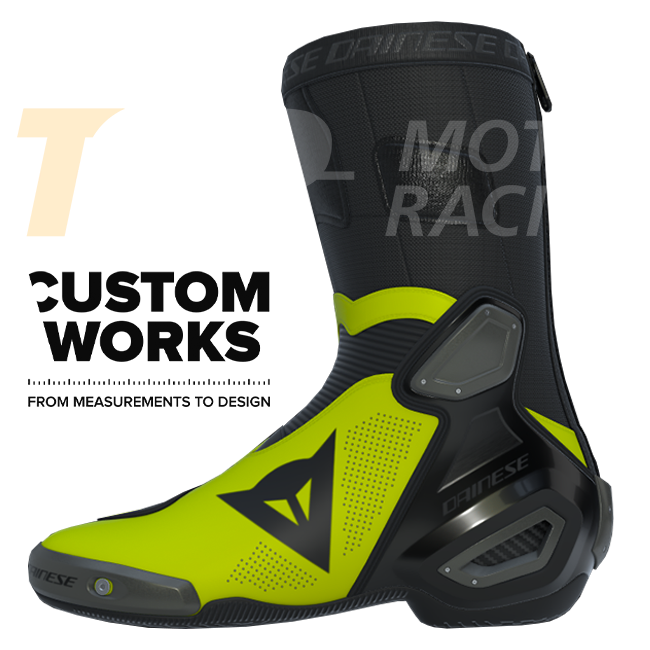 Botas de Moto de Corrida e Estrada Dainese Axial 2 Air | Homem | Preto / Amarelo Fluor | Custom Works 