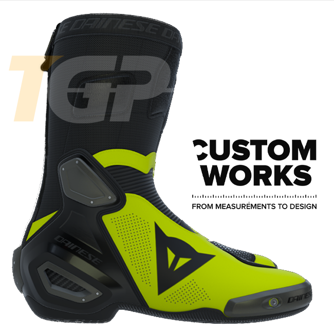 Botas de Moto de Corrida e Estrada Dainese Axial 2 Air | Homem | Preto / Amarelo Fluor | Custom Works 