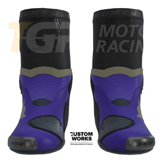 Botas de motociclista de corrida e estrada Dainese Axial 2 | Homem | Viola / Magnésio | Custom Works 