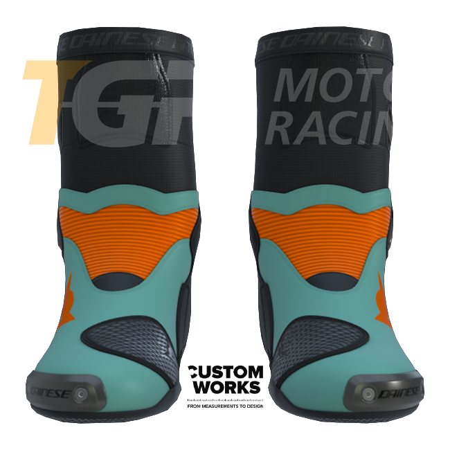 Botas de moto de corrida e estrada Dainese Axial 2 | Homem | Fluoror/Preto | Custom Works 