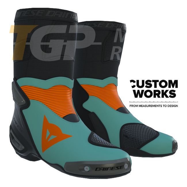 Botas de moto de corrida e estrada Dainese Axial 2 | Homem | Fluoror/Preto | Custom Works 