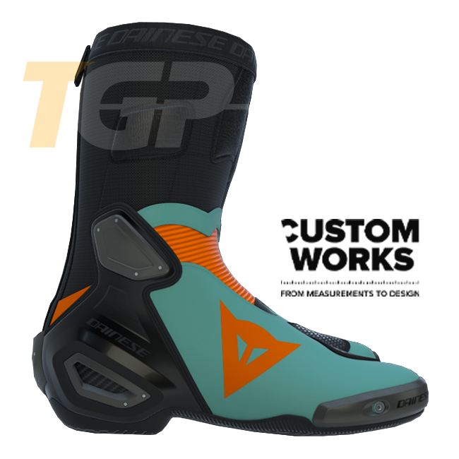 Botas de moto de corrida e estrada Dainese Axial 2 | Homem | Fluoror/Preto | Custom Works 