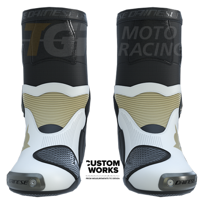 Botas de Moto de Corrida e Rua Dainese Axial 2 Air | Homem | Pérola-branco / Magnésio | Custom Works 
