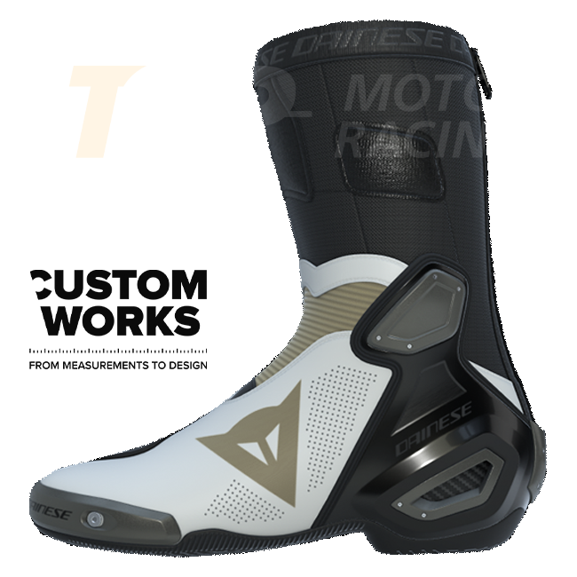 Botas de Moto de Corrida e Rua Dainese Axial 2 Air | Homem | Pérola-branco / Magnésio | Custom Works 