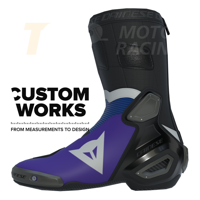 Dainese Axial 2 Air botas de corrida e de estrada para motociclos Prima Pramac Yamaha MotoGP Replica | Homem | Roxo / Azul Yamaha / Branco | Custom Works 