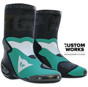 Botas de motociclo de corrida e estrada Dainese Axial 2 | Homem | Sardinia Sea Azul / Branco | Custom Works 