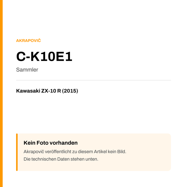 Akrapovic Sammler Kawasaki ZX-10 R (15-15) C-K10E1 — Platzhalter, kein Herstellerfoto verfügbar
