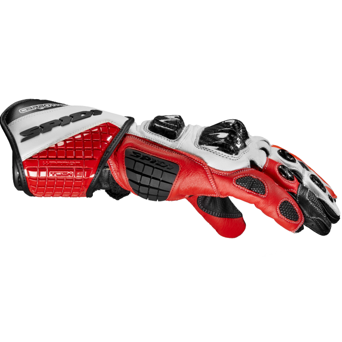 Spidi Carbo Track Evo Luvas de Couro para Motociclismo | Homens | Vermelho | A203014 