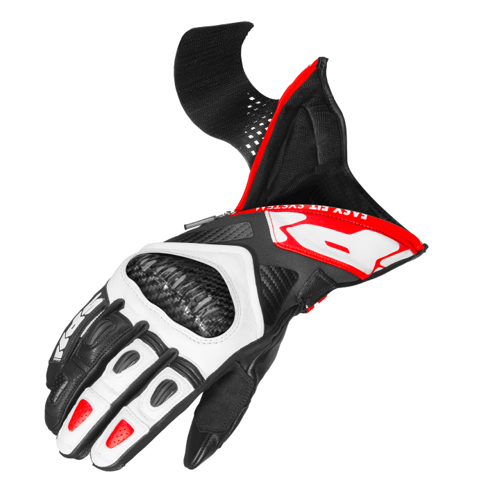 Spidi Carbo Fit Racing Luvas de Couro para Motocicleta | Masculino | Vermelho | A226014 