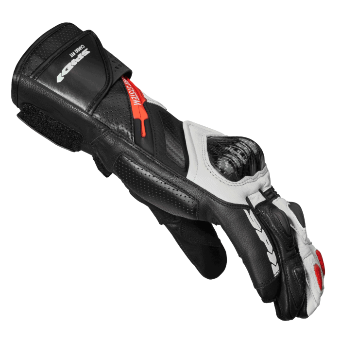 Spidi Carbo Fit Racing Luvas de Couro para Motocicleta | Masculino | Vermelho | A226014 