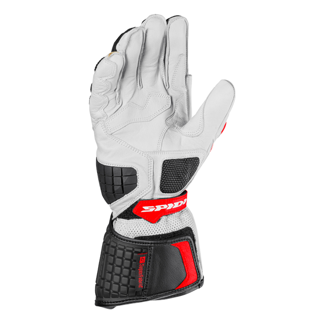 Luvas de couro para motociclismo Spidi Carbo Kangaroo Racing | Homem | Preto-Vermelho | A216021 