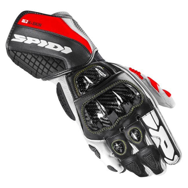 Luvas de couro para motociclismo Spidi Carbo Kangaroo Racing | Homem | Preto-Vermelho | A216021 