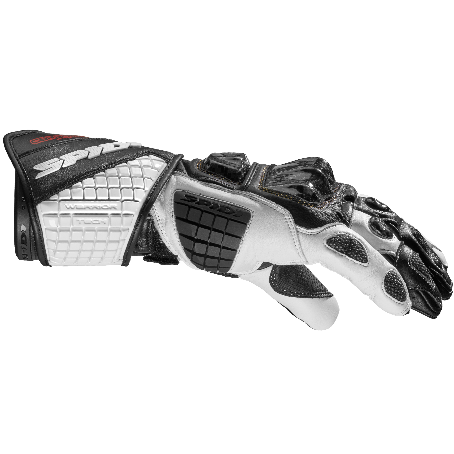 Spidi Carbo Track Evo luvas de corrida em couro para motociclo | Homem | Preto/Branco | A203011 