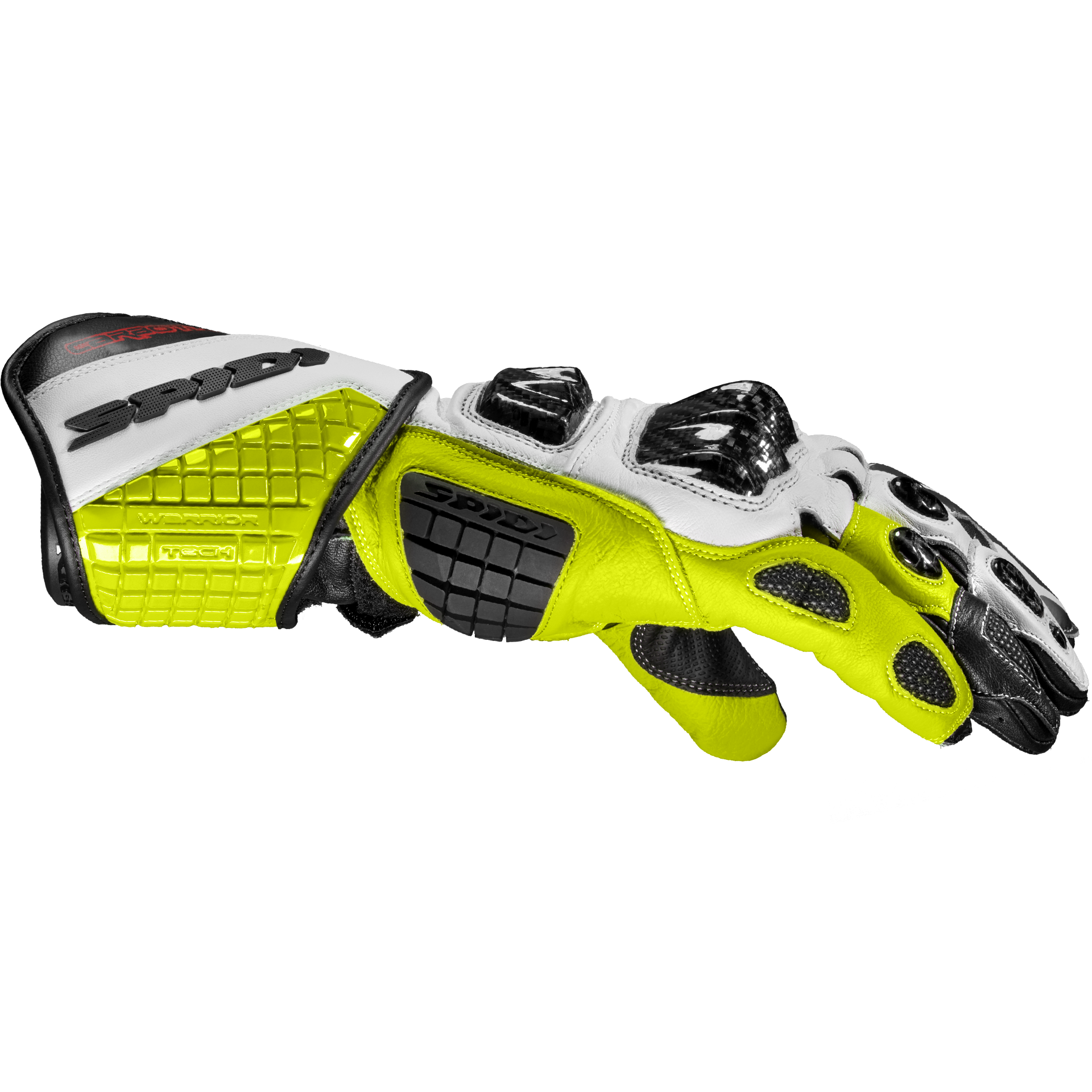 Spidi Carbo Track Evo Luvas de Corrida em Couro para Motociclos | Homem | Preto/Amarelo-neon | A203394 