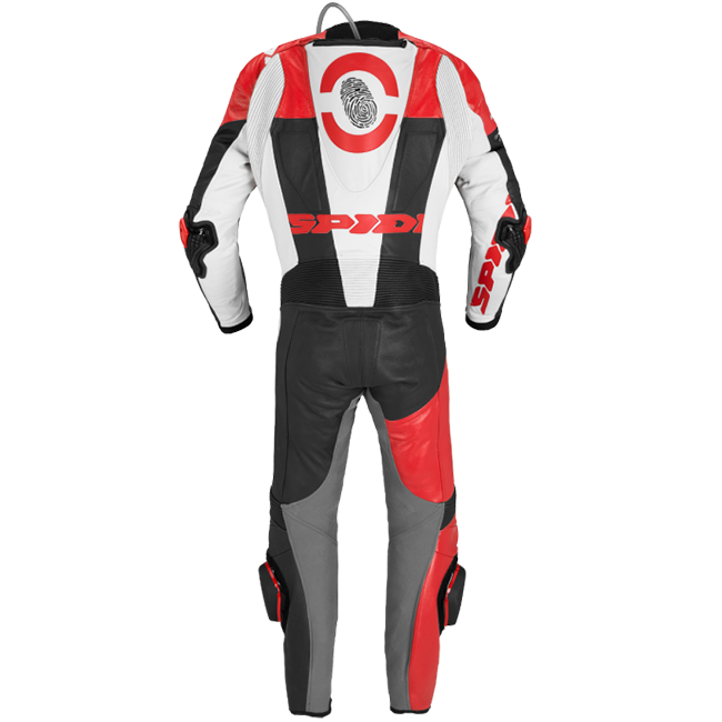 Spidi DP-Progressive fato-macaco de uma peça Macacão de couro – Fato de competição perfurado | Homem | Vermelho | Y161014 