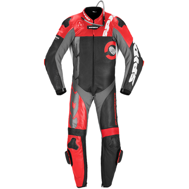Spidi DP-Progressive fato-macaco de uma peça Macacão de couro – Fato de competição perfurado | Homem | Vermelho | Y161014 