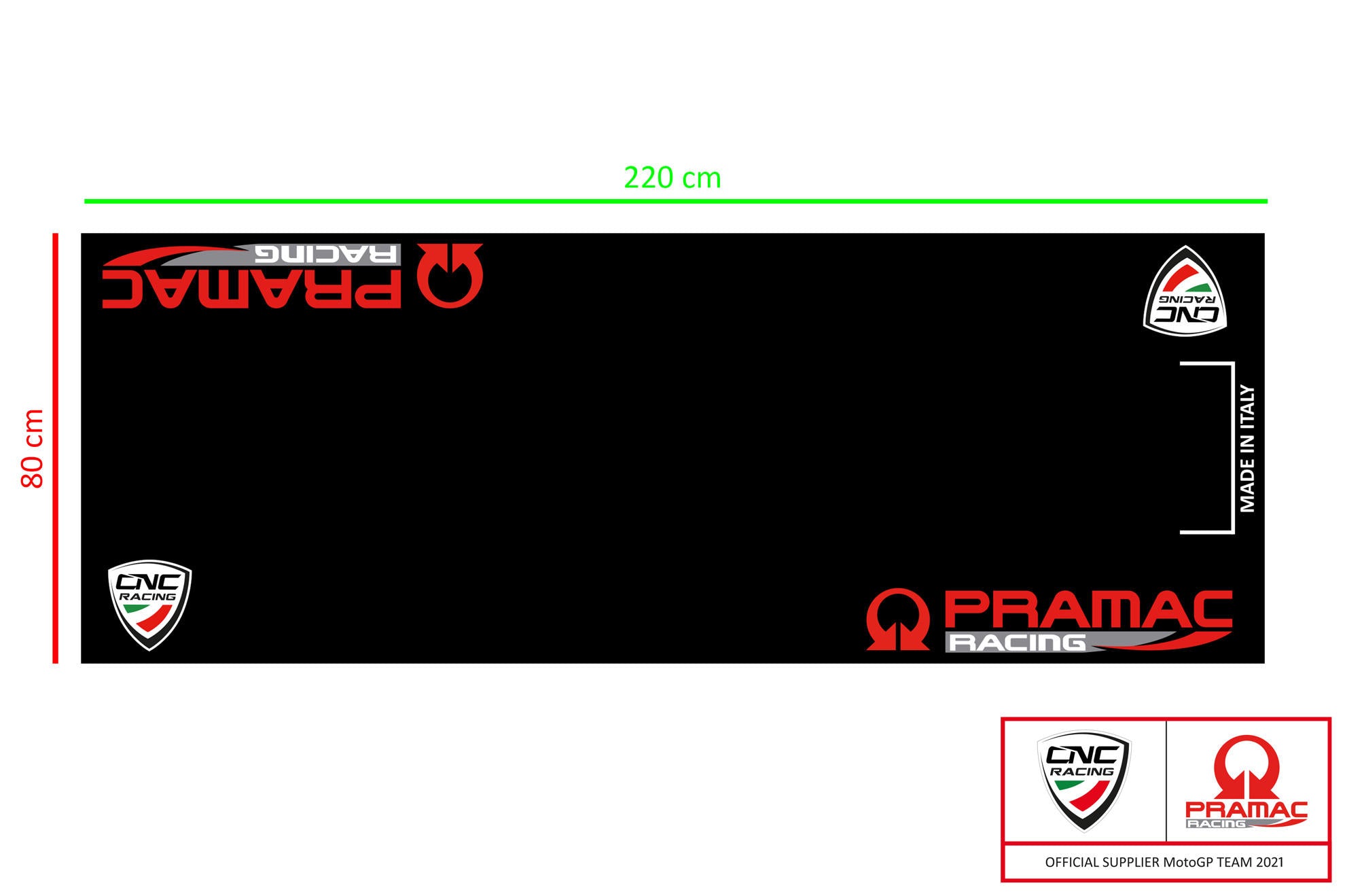 Tapete para Boxe e Garagem de Motocicleta 220 x 80 cm Pramac Racing Edição Limitada CNC Racing GA003BPR 