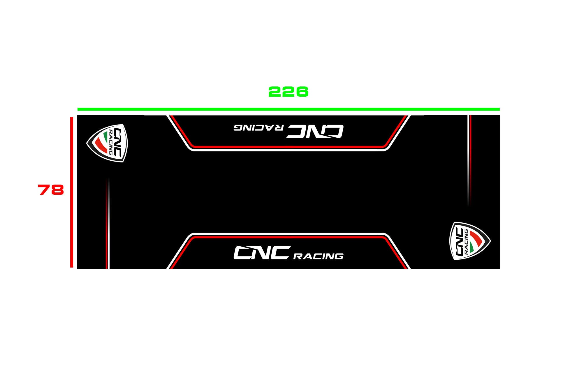 Tapete para Box e Garagem de Motocicleta 226 x 80 cm CNC Racing GA016B 