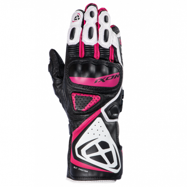 IXON GP5 Air L luvas em pele de motociclo | Mulheres | Rosa/Branco/Preto 