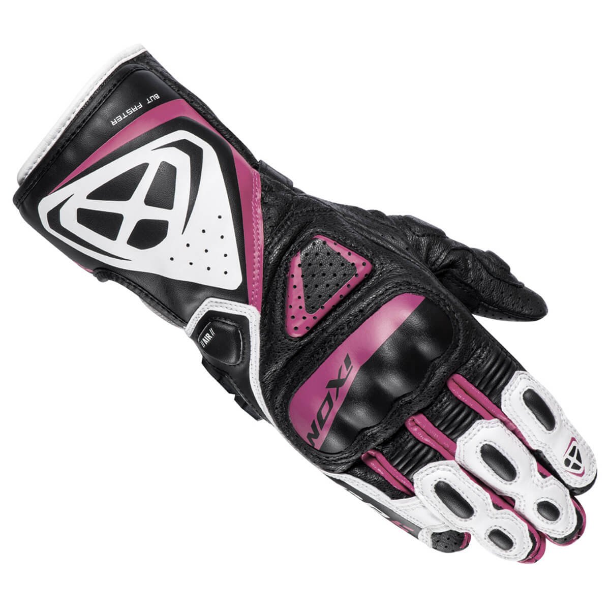 IXON GP5 Air L luvas em pele de motociclo | Mulheres | Rosa/Branco/Preto 