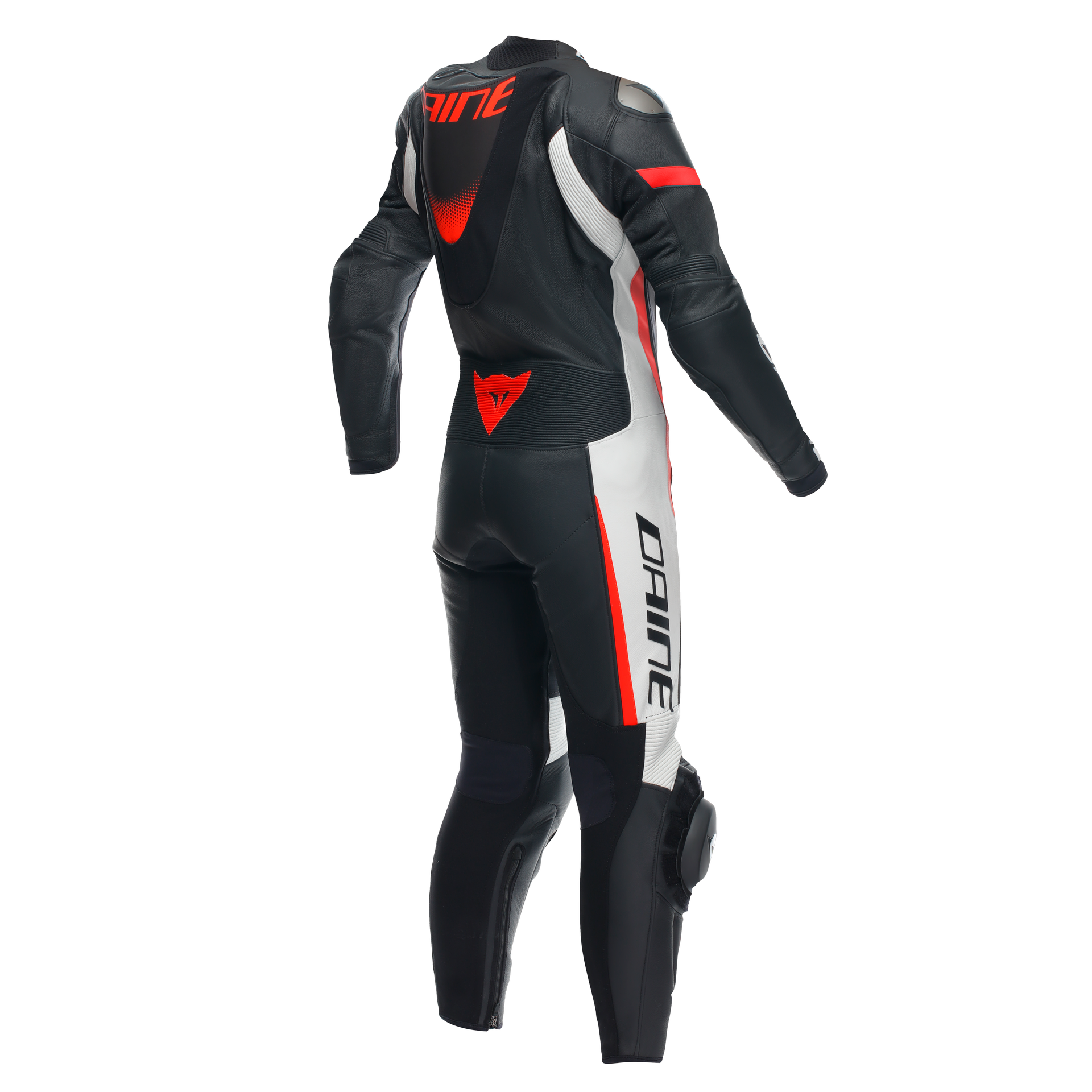 Dainese Grobnik Lady Macacão de Couro – fato de corrida perfurado | Mulheres | Branco/Vermelho 